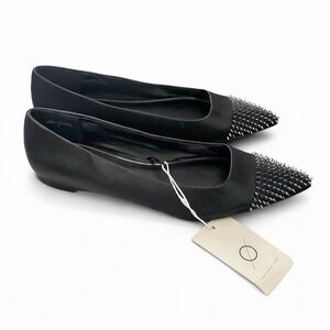 NWT Design Concept Studio Black Studded Pointed Toe Flats – Size US 9